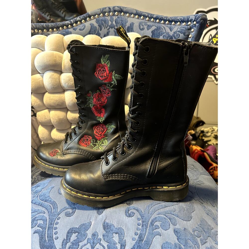 Dr Martens Vonda Red Rose Knee High Size 5/EU 36* - Picture 4 of 8
